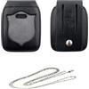 miss divisa Portaplacca Ascot con clipSenza Placca PS Polizia di Stato in vera pelle, include catenella, made in Italy- 606