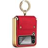COQUE Custodia per Galaxy Z Flip 4,Pellicola Protettiva Custodia All-in-One in Pelle All-Inclusive con Supporto ad Anello,Cover Telefono Pieghevole per Samsung Galaxy Z Flip 4 5G-Rosso