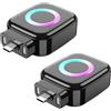 Wodsty Adattatore di ricarica intelligente da 140 W con tecnologia Auto Stop, ricarica rapida, protezione da sovracorrente, silicone memory, indicatore di stato LED, compatto, bianco (nero, 2 pezzi)
