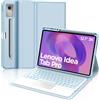 FOGARI Per Lenovo Idea Tab Pro 2025 12.7 Pollici Cover Tastiera | Custodia Tastiera Bluetooth Rimovibile con Retroilluminazione 7 colori e Touchpad, Keyboard Wireless Portatile, Azzurro