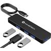 NOV8Tech Hub USB C a 4 porte con cavo esteso da 0,6 m, USB C a USB Hub 4 porte USB 3.0, USB C a USB tipo A per MacBook, Mac Pro, Mac Mini, iMac e dispositivi di tipo C