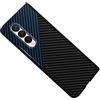 COQUE Custodia per Samsung Galaxy Z Fold 4 Shell, Cover per Telefono Pieghevole in Fibra di Carbonio per Samsung Galaxy Z Fold 4 5G-Nero Blu