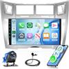 Hodozzy Autoradio per Toyota Yaris/Vizi 2005-2011 con CarPlay Android Auto | Wireless, Radio Bluetooth con Touchscreen 9 Pollici 2 Din, Video Online, FM RDS, Retroilluminazione Colori + Telecamera