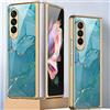 COQUE Custodia Galaxy Z Fold 4 5G,Custodia per cellulare verniciata lucida in vetro ultra sottile 9H,Cover pieghevole per Samsung Galaxy Z Fold 4 5G-lago Blu