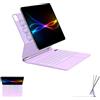 TECHGEAR Custodia con tastiera per Apple iPad Air 13 2025/2024 supporto galleggiante magnetico touchpad multi-touch di precisione retroilluminazione 7 colori QWERTY per iPad Pro 12,9 2018-2022