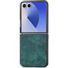 COQUE Custodia per Samsung Galaxy Z Flip 7, Cover sottile con motivo in pelle retrò per Samsung Galaxy Z Flip 7-Verde