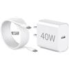 YLPQXBV Caricatore per iPad Pro, ricarica rapida per iPad, adattatore di ricarica da parete USB C da 40 W con cavo lungo da USB C a C da 1,8 m, per Apple iPad Pro 33/12,8/11 2026-2018, iPad 11 (A16), iPad