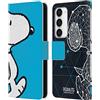 Head Case Designs Licenza Ufficiale Peanuts Snoopy Geometrico Metà E Risate Custodia Portafoglio in Pelle Compatibile con Samsung Galaxy S23 5G