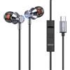 MAX EXCELL Cuffie USB C con Filo, Auricolari Type C Magnetici In-Ear con Microfono e Controllo, Suono Hi-Fi Stereo, Cuffiette USB-C per iPhone 17/16/15, Samsung Galaxy, Smartphone, Tablet (Grigio Titanio)