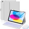 MoKo Custodia con Tastiera per iPad 11a Gen A16 11con Mouse, Grigio Chiaro | per iPad 10a Generazione 10,9 2022,Tastiera Bluetooth Retroilluminata a 7 Colori, Portapenne Incorporato
