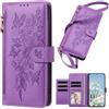 FERLAN Cover per Honor X9A/Honor X40/Honor Magic 5 Lite con Cordino,Custodia,Viola | Custodia a Portafoglio in Pelle PU [Tracolla Staccabile], Flip Libro Custodia Cover,Magnetica Carta Fessura Portafoglio Case
