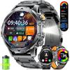 CHOOSETIME 1,53Smartwatch Uomo, 1000 mAh, Compatibile con Android e iOS, Nero Orange | Chiamate Bluetooth/LED Torcia/IP68 Impermeabile, 120+ Modalità Sportive, Monitoraggio della Frequenza Cardiaca e del Sonno