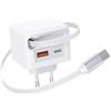 Anykon Caricatore USB C da 40 W con cavo retrattile, 3 porte, caricatore rapido al | Connettore di ricarica portatile per iPhone 17/16/15/14 Pro Max, Galaxy S25/S24/S23, iPad, Switch, telefoni cellulari, ecc