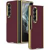 COQUE Custodia per Samsung Galaxy Z Fold 4 Cover, Sottile 3D Curvo Pieno Prepuzio Custodia Pieghevole, Antiurto Custodia Pieghevole per Samsung Galaxy Z Fold4 5G-Rosso