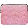 RPLIFE Custodia per computer portatile rosa glitterata, custodia per computer portatile, custodia impermeabile per laptop, custodia per laptop da donna