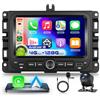 VECHTEL 4G&128 G VECHTEL 7 Autoradio per Jeep Renegade (2016-2021)/Jeep Compass (2017-2020) con Carplay Android Auto Wireless,EQ,Mirror link,Bluetooth RDS/FM Radio,Wi-Fi GPS Navi,Telecamera posteriore AHD