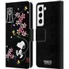 Head Case Designs Licenza Ufficiale Peanuts Boccioli Di Ciliegia Snoopy Orientale Custodia Portafoglio in Pelle Compatibile con Samsung Galaxy S22 5G