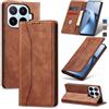 Jasonyu Cover per Xiaomi 17T, Portafoglio PU Pelle Custodia, Marrone | Flip Libro, Slot Porta Carte, Magnetica, Funzione Supporto, TPU Antiurto