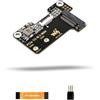 LUCKFOX PCIe TO M.2 MINI - Adapter for Raspberry Pi 5, Supports NVMe Solid State Drive, High-Speed Reading/Writing