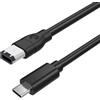 Asobilor Cavo FireWire 400 a USB C, IEEE 1394 6 pin maschio a USB tipo C maschio, convertitore Firewire a USB-C per videocamere DV Legacy, fotocamere digitali, stampanti, scanner, 1,8 m