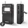 XHDATA D226 Radio Portatile FM AM SW con Torcia, Radio Ricaricabile Nero | Radio FM con Ottima Ricezione, Batteria Ricaricabile Integrata e Vano per Pile AA (Non Incluse), Torcia Integrata