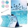 Fancity Custodia per iPad Mini 5 Mini 4, Mini 3 Mini 2 Cover Protettiva, Pelle Intelligente Sveglia/Sonno Custodia con Supporto Slot per Schede Portamatite per iPad Mini 7.9 Pollici, Beach