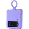 COQUE Custodia per Samsung Z Flip 4 con Anello, Custodia in Silicone Liquido Ultrasottile, Custodia per Cellulare Pieghevole per Samsung Galaxy Z Flip 4 5G,Viola
