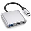 NOREVILOTA Adattatore USB C a HDMI 4K 3 in 1 Hub Multiporta AV Digitale USB C con HDMI 4K USB 3.0 Convertitore per laptop, tablet e smartphone, ufficio, casa e viaggio