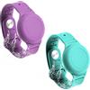 SAVITA 2pz Braccialetto per Bambini per AirTag, Impermeabile Regolabile Anti Perso Silicone Bambino Porta Airtag per Nascondere il Localizzatore GPS (Viola, Verde)