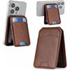 Generic Portafoglio magnetico per telefono, leggero, regolabile, in pelle, con porta carte di credito per iPhone 17/16/15/14/13/12 Series (cachi)