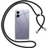 Pnakqil Cover per Oppo A6x 4G/5G /A6k 4G/5G con Cordino, Nero | Trasparente Custodia con Laccio Tracolla Cellulare Girocollo Collana Protettiva per Oppo A6x 4G/5G 6,75