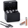 K&F CONCEPT Set di batterie AAA ricaricabili al litio | Confezione da 8 batterie al litio AAA da 1,5 V con caricatore di tipo C, 1300 mWh oltre 1600 cicli di ricarica