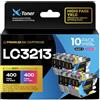 X-Toner LC3213 LC3211 Cartucce Compatibile con Brother LC3213 LC3211 | per Brother MFC-J491DW Cartucce MFC-J497DW DCP-J572DW MFC-J895DW MFC-J890DW DCP-J772DW J774DW (10 Pack)