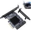 Ouitble Scheda di espansione PCIe SATA a 9 porte, PCI-E da 4X a SATA3.0 GEN3 6Gbps Hard Disk Drive Scheda adattatore per Wins 10/11/2003/Linux
