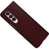COQUE Custodia per Samsung Galaxy Z Fold 4 Shell, Cover per Telefono Pieghevole in Fibra di Carbonio per Samsung Galaxy Z Fold 4 5G-Rosso