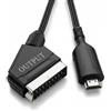 QGECEN Convertitore HDMI a SCART, Cavo 1 m USB per TV PAL/NTSC | Ingresso HDMI 1080P a Uscita SCART, Compatibile con Apple TV, PS4, Xbox, Nintendo Switch, TV Box, PC, Blu-ray/DVD
