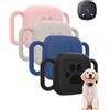 Powfix Set di 4 custodie per UGREEN FineTrack Mini 2 Smart Finder,Powfix Supporto in silicone per collare cane e gatto, protezione antiurto resistente all'acqua, per bagagli e borse, nero, bianco sporco