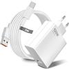 Truhuova Caricabatterie da 120 W per Xiaomi con cavo da 2 m USB-A a USB-C, caricatore rapido compatibile con Xiaomi 15, 14, 13, 12, Redmi Note, Poco, Black Shark, alimentatore USB-C 6A bianco