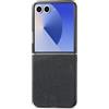 COQUE Custodia per Samsung Galaxy Z Flip 7, Cover sottile con motivo in pelle retrò per Samsung Galaxy Z Flip 7-Nero