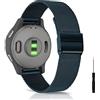 KeeFos 20mm Cinturini Compatibile con Garmin Forerunner 570 42mm/165/245/645/Approach S50/S44/Vivoactive 6/5/Venu Sq 2/Venu 2 Plus, Bracciale in Metallo, Cinturino da Uomo e Donna - Blu