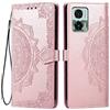 HONLEN Custodia per Motorola Moto Edge 30 Neo Cover, (6.28 Inches) Premium PU Pelle Wallet Magnetica Flip Case con Stampata Mandala, 3 Slot Schede, Stand Cover