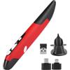 Tuidzljd Parti di PC per Computer USB Mouse Ergonomico Wireless 2,4 G Tipo di Penna Mouse Rosso