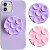 FIQLUL 2 Pezzi Supporto Cellulare con Ventosa Bifacciale, in Silicone per Smartphone e Tablet, Impugnatura Rotante a 360° per Tavolo e Parete, Accessori Telefono Donna, Viola e Rosa