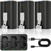 Styvra Confezione da 3 batterie per campanello ad anello da 6040 mAh, 3,65 V con stazione di ricarica a tre canali, compatibile con Ring-Doorbell-Camera 2/3/4/3 Plus, Stick Up Camera (2a e 3a