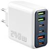 Sekmore Caricatore USB C 240W 6 porte, 3 USB-C + 3 USB-A, PD PPS QC, ricarica | Compatibilità smartphone tablet auricolari orologi, protezioni integrate, formato compatto per casa ufficio e viaggio