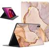 Coalbooliy Custodia per Lenovo Tab M10 10.6, Aesthetic Marmo Motivo Disegno Flip Cover in pelle PU con Supporto Funzione Soft TPU Antiurto Tablet Case in Silicone, Marrone