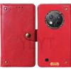 NESLIN En Rosso Flip con Chiusura Magnetica in Pelle Portafoglio Caso Custodia per Oukitel wp28 6.52 inch Case Cover