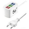 Xingdianfu Caricatore USB a 6 porte, stazione di ricarica multipla, adattatore di ricarica USB portatile per viaggi, casa e ufficio, hub di ricarica USB per smartphone, tablet e altri dispositivi