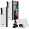 COQUE Custodia per Samsung Galaxy Z Fold 4 Cover,Scocca con cornice placcata oro ultrasottile,Custodia per telefono pieghevole a prova di caduta per Samsung Galaxy Z Fold4 5G-D'argento
