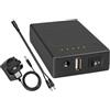 TalentCell - Batteria esterna ricaricabile agli ioni di litio, 36 W, 12 V/3.000 mAh, doppia uscita da 12 V/5 V, con caricatore, per strisce LED, videocamere CCTV e altro, colore: Nero